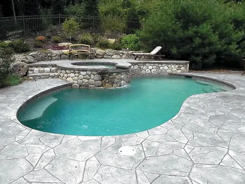 stamped concrete pool deck